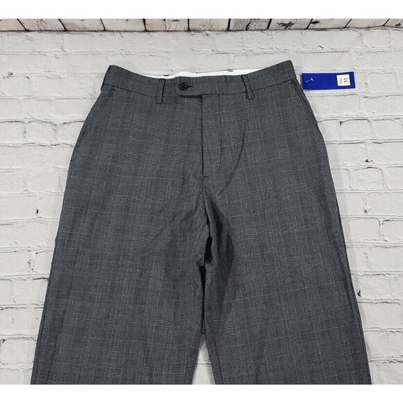 Alan Flusser Golf Pants Flat Front Gray Plaid MENS SIZE 31X30 - Picture 2 of 7